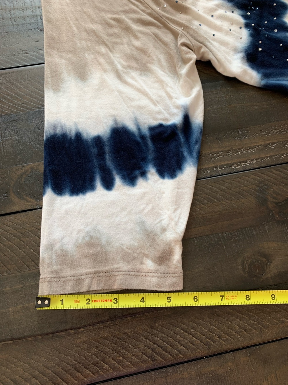 Bling Tie Dye Long Tee Plus size 2X 3/4 length sleeves Thomas and Olivia sparkle - Picture 10 of 12